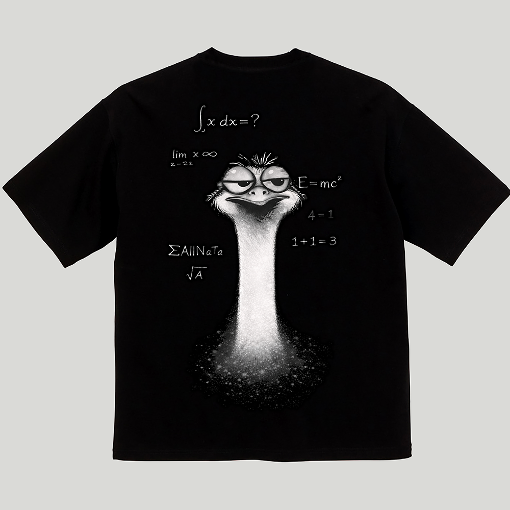全てを理解したダチョウ ビックシルエットTシャツ（オリジナルカード付）